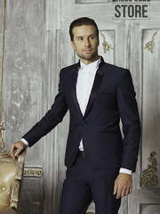 Однобортный, Смокинг, Двойка Смокинг со стойкой Тренч от Прокат мужских костюмов Dress Code Rent 2