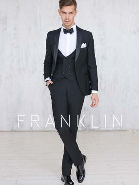 Однобортный, Смокинг, Тройка Свадебный костюм Anderson black (Андерсон блэк) от Прокат мужских костюмов Dress Code Rent 1