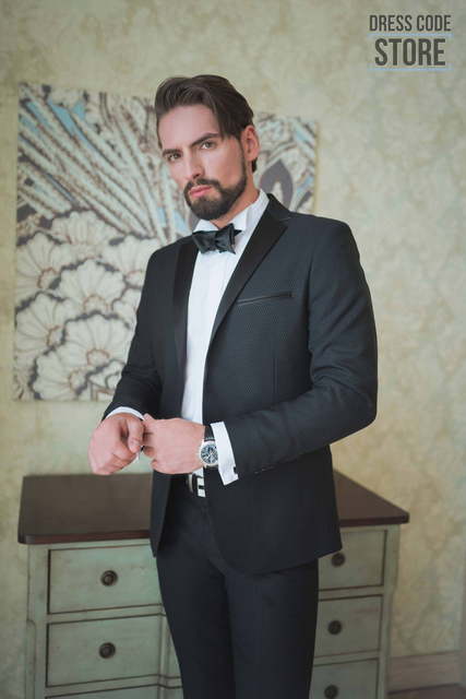 Однобортный, Двойка, Смокинг Свадебный костюм Bellini (Беллини) от Прокат мужских костюмов Dress Code Rent 3