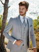 Однобортный, Тройка Светло-серый свадебный костюм-тройка Lecce от  2