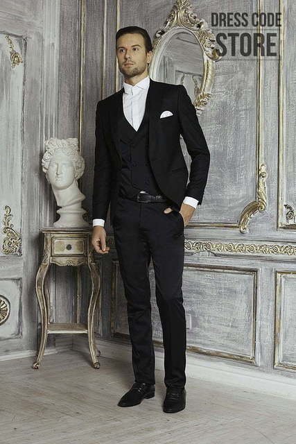 Однобортный, Тройка, Смокинг Свадебный костюм атласная тройка Woody от Салон мужских костюмов Dress Сode Store 3