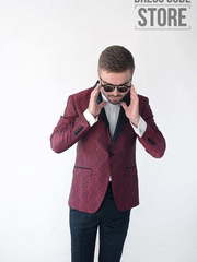 Однобортный, Двойка Жаккардовый свадебный смокинг Byron от Салон мужских костюмов Dress Сode Store 2