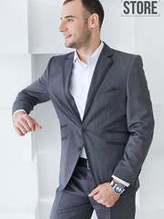 Однобортный, Двойка Свадебный костюм серая двойка Gray от Салон мужских костюмов Dress Сode Store 2