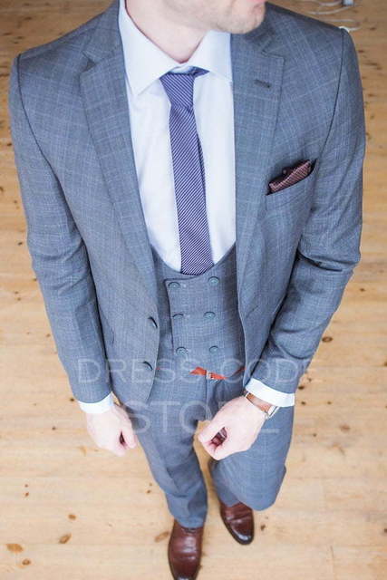 Однобортный, Тройка Свадебный костюм серая тройка Walker от Салон мужских костюмов Dress Сode Store 5