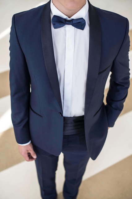 Однобортный, Двойка, Смокинг Синий смокинг Eliot от Салон мужских костюмов Dress Сode Store 3