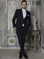 Однобортный, Двойка Свадебный костюм синяя двойка Marsel от Салон мужских костюмов Dress Сode Store 1