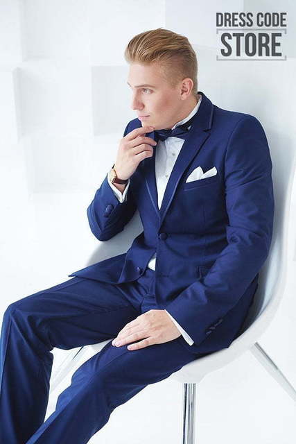 Однобортный, Двойка Свадебный костюм синяя двойка Maximilian от Салон мужских костюмов Dress Сode Store 2