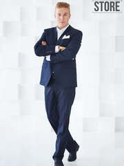 Однобортный, Двойка Свадебный костюм синяя двойка Orlean от Салон мужских костюмов Dress Сode Store 1