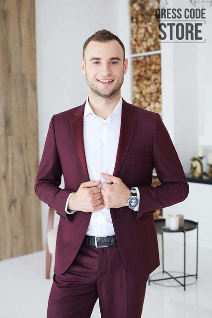 Однобортный, Двойка, Смокинг Смокинг вишня Gianni от Салон мужских костюмов Dress Сode Store 2