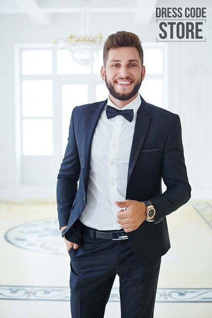 Однобортный, Двойка Свадебный костюм черная двойка Fabio от Салон мужских костюмов Dress Сode Store 2