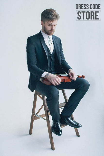 Однобортный, Тройка, Смокинг Смокинг Prestone от Салон мужских костюмов Dress Сode Store 4