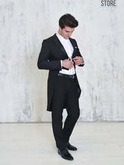 Однобортный, Двойка, Фрак 29 Черный свадебный фрак от Салон мужских костюмов Dress Сode Store 2