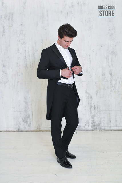 Однобортный, Двойка, Фрак 29 Черный свадебный фрак от Салон мужских костюмов Dress Сode Store 2