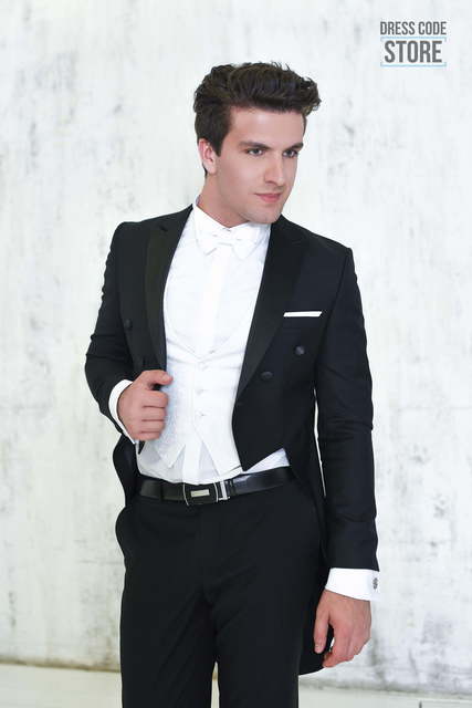 Однобортный, Двойка, Фрак 29 Черный свадебный фрак от Салон мужских костюмов Dress Сode Store 3