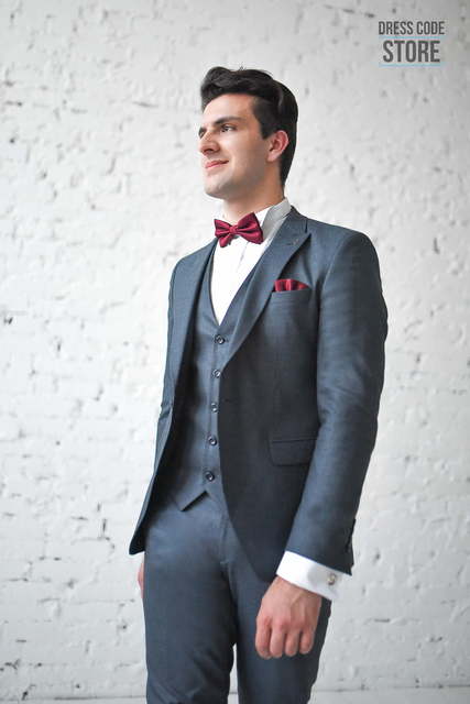 Однобортный, Тройка Свадебный костюм 46 Langdon от Салон мужских костюмов Dress Сode Store 3