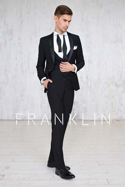 Однобортный, Тройка, Смокинг Свадебный костюм Anderson black (Андерсон блэк) от Салон мужских костюмов Dress Сode Store 2