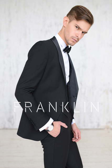 Однобортный, Тройка, Смокинг Свадебный костюм Anderson black (Андерсон блэк) от Салон мужских костюмов Dress Сode Store 3