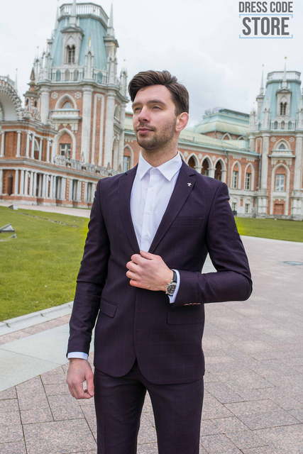 Однобортный, Двойка Свадебный костюм Blueberry от Салон мужских костюмов Dress Сode Store 2