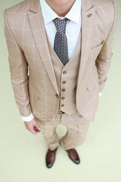 Однобортный, Тройка Свадебный костюм Cream brulee (Крем брюле) от Салон мужских костюмов Dress Сode Store 3