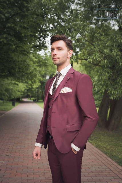 Однобортный, Тройка Свадебный костюм Garnet от Салон мужских костюмов Dress Сode Store 4