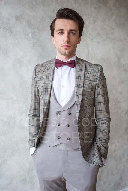 Однобортный, Тройка Свадебный костюм Nicolson (Николсон) от Салон мужских костюмов Dress Сode Store 5