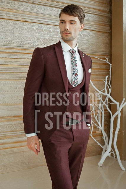 Однобортный, Тройка Свадебный костюм Sandal (Сандал) от Салон мужских костюмов Dress Сode Store 1