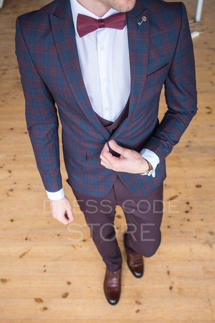 Однобортный, Тройка Свадебный костюм Tartan (Тартан) от Салон мужских костюмов Dress Сode Store 3