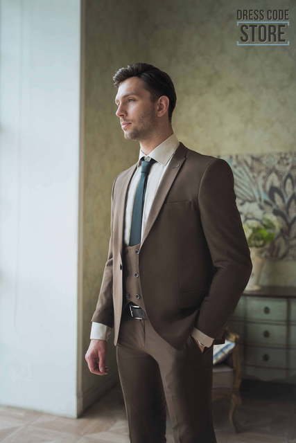 Однобортный, Тройка Свадебный костюм Teddy от Салон мужских костюмов Dress Сode Store 3