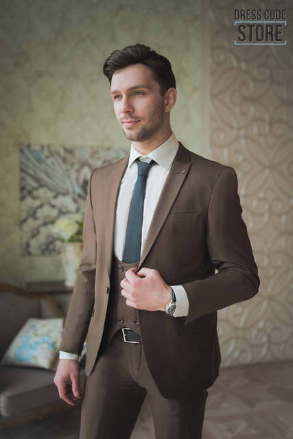 Однобортный, Тройка Свадебный костюм Teddy от Салон мужских костюмов Dress Сode Store 4