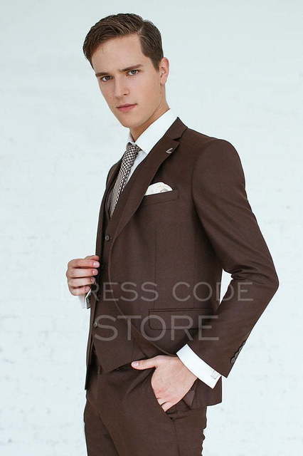 Однобортный, Тройка Свадебный костюм Tobacco (Табакко) от Салон мужских костюмов Dress Сode Store 2