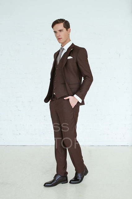 Однобортный, Тройка Свадебный костюм Tobacco (Табакко) от Салон мужских костюмов Dress Сode Store 4