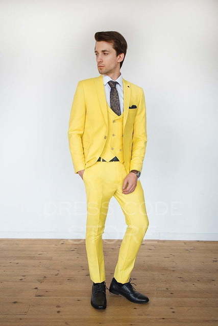 Однобортный, Тройка Свадебный костюм Yellow (Йеллоу) от Салон мужских костюмов Dress Сode Store 2
