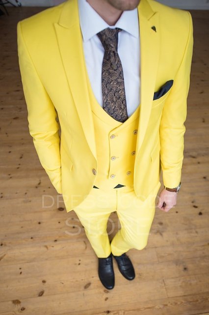 Однобортный, Тройка Свадебный костюм Yellow (Йеллоу) от Салон мужских костюмов Dress Сode Store 5
