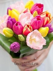 Монобукет из одного вида цветов, Классический вытянутый name от Green Buket 1