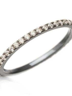 Помолвочное серебряное кольцо с дорожкой из черных фианитов AOG-YMR-0013S из Серебро от Ювелирный салон Art of glow 1