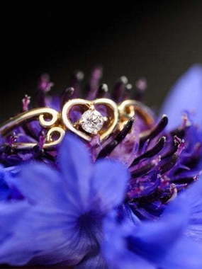 Помолвочное кольцо с сердечком и бриллиантом AOG-ER-0080 из Желтое золото от Ювелирный салон Art of glow 1