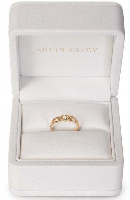 Помолвочное кольцо с сердечком и бриллиантом AOG-ER-0080 из Желтое золото от Ювелирный салон Art of glow 4