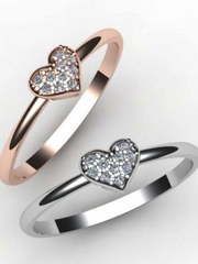 Помолвочное кольцо с сердечком из бриллиантов AOG-WRB-044-ER из Белое золото, Розовое (красное) золото от Ювелирный салон Art of glow 1