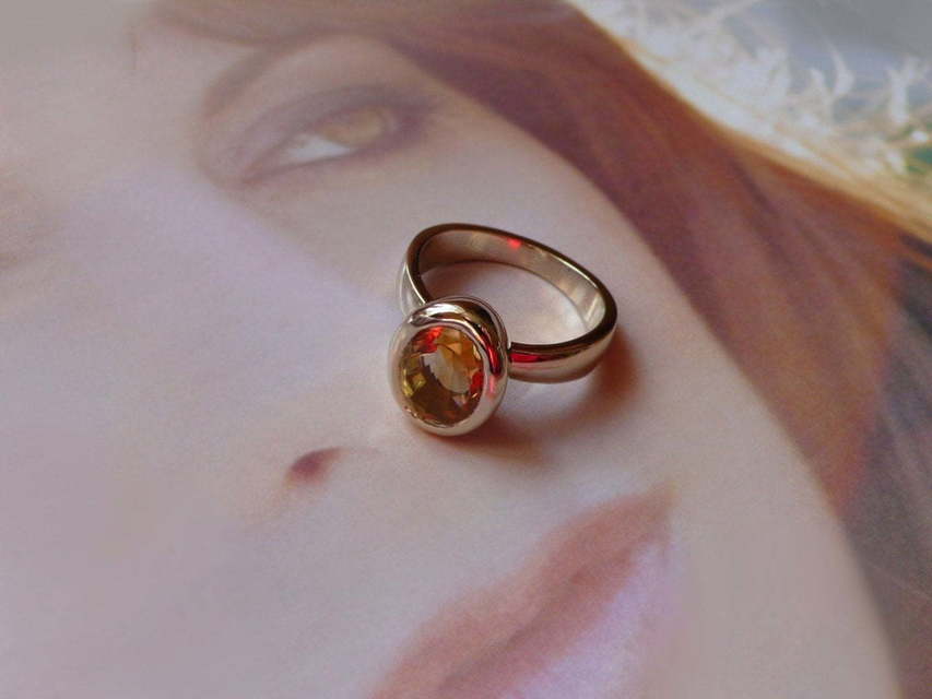 Помолвочное кольцо Цитрин из Розовое (красное) золото от Ювелирный салон Jewellery Art 8