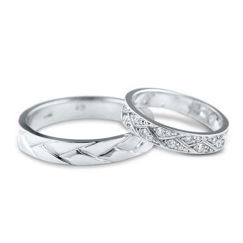 Обручальные кольца Хрустальный дуэт из Белое золото, Платина от Ювелирный салон Эталон 2