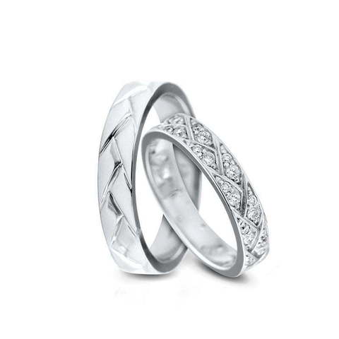 Обручальные кольца Хрустальный дуэт из Белое золото, Платина от Ювелирный салон Эталон 4