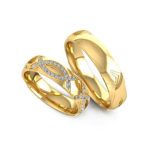Обручальные кольца из Белое золото, Желтое золото от Ювелирный салон Эталон 1