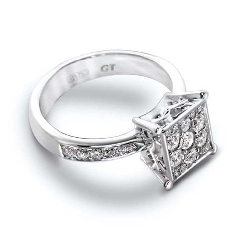 Помолвочное кольцо Принцесса из Белое золото от Ювелирный салон Эталон 1