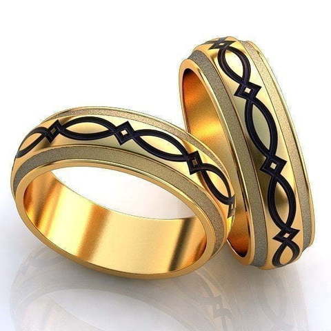 Обручальные кольца с эмалью AOG-obr-234 из Желтое золото от Ювелирный салон Art of glow 1