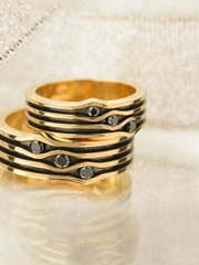 Необычные обручальные кольца с бриллиантами AOG-obr-377 из Комбинированные от Ювелирный салон Art of glow 2