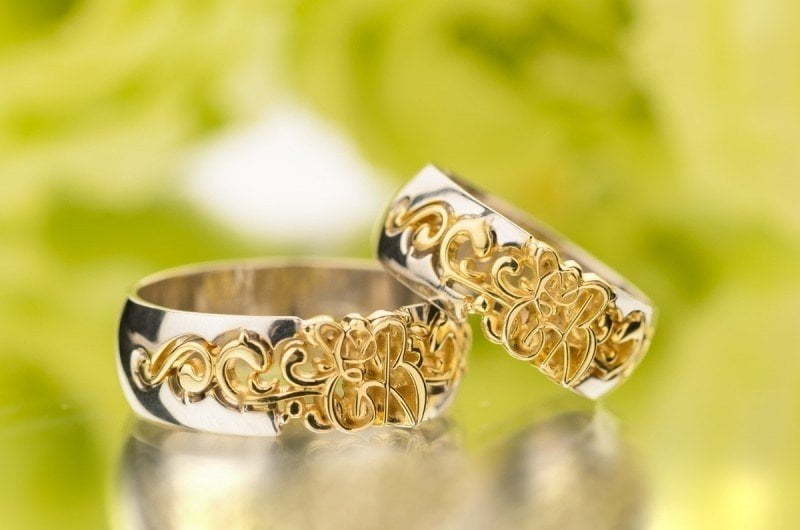 Обручальные кольца с инициалами AOG-obr-1403 из Комбинированные от Ювелирный салон Art of glow 2