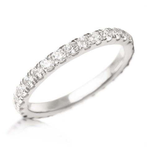 Помолвочное золотое кольцо с бриллиантами по кругу AOG-WRB-047 из Белое золото от Ювелирный салон Art of glow 1