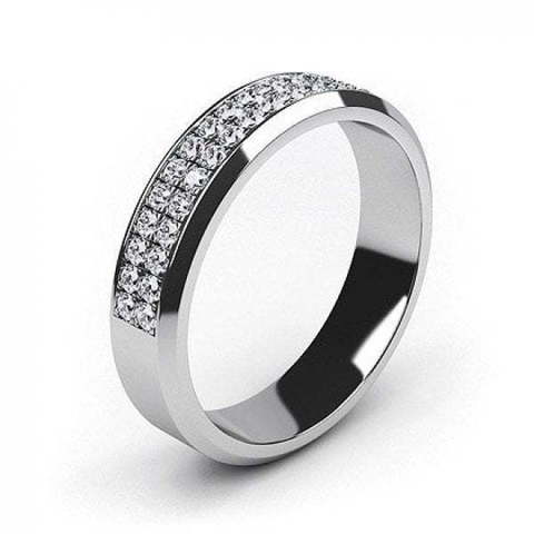 Обручальное кольцо с бриллиантовой дорожкой AOG-WRB-040 из Белое золото от Ювелирный салон Art of glow 1