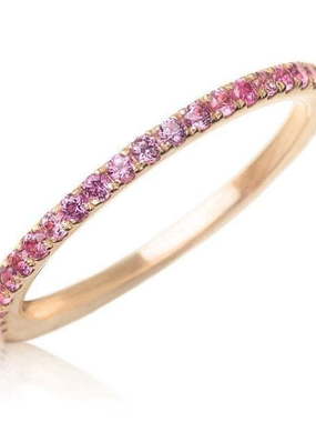 Помолвочное кольцо дорожка с лиловыми сапфирами AOG-YMR-0017 из Розовое (красное) золото от Ювелирный салон Art of glow 1