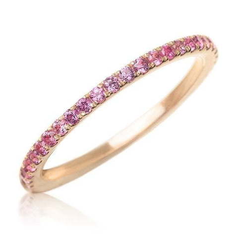 Помолвочное кольцо дорожка с лиловыми сапфирами AOG-YMR-0017 из Розовое (красное) золото от Ювелирный салон Art of glow 1